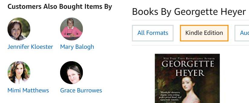 This Amazon 'also bought' listing makes me ridiculously happy. #GeorgetteHeyer #HistoricalRomance