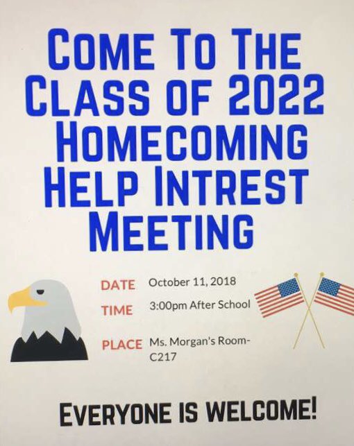 come to the hoco float interest meeting tmrw afternoon !