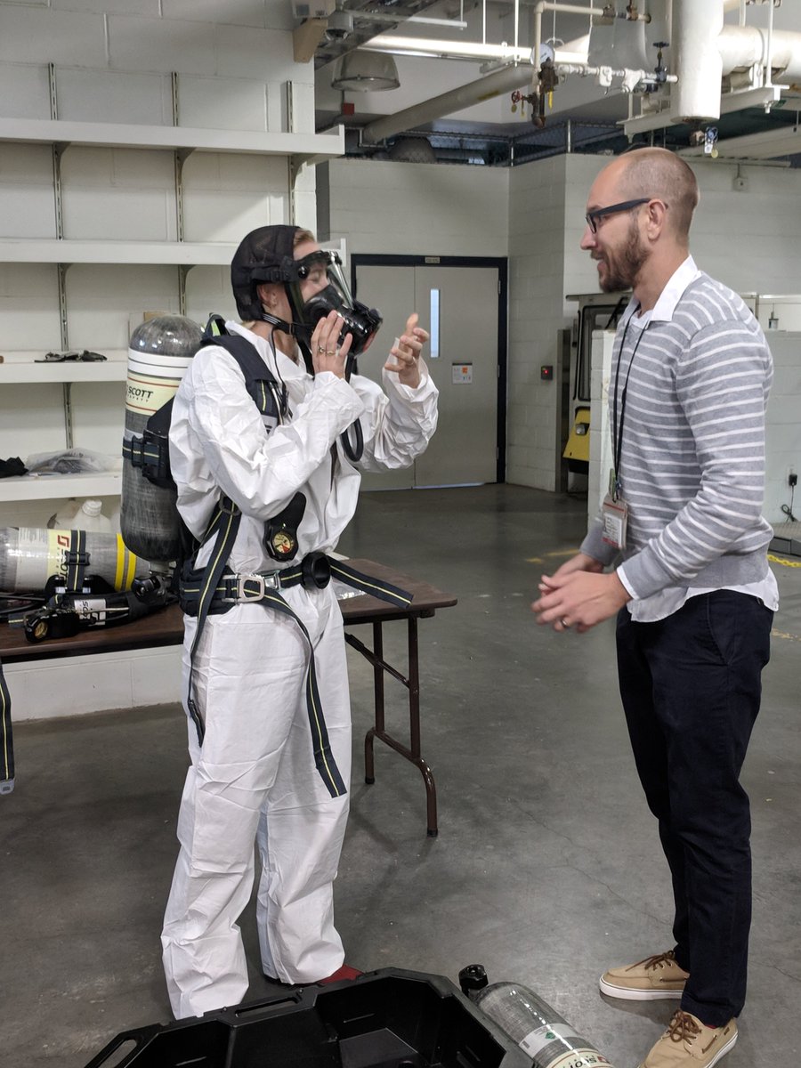 UCDPublicHealth's tweet photo. Today we had an internal #SCBA training course. It was great to practice using all of the gear! #respirator #levelB #SCOTTSAFETY https://t.co/fJNb2U1tSg
