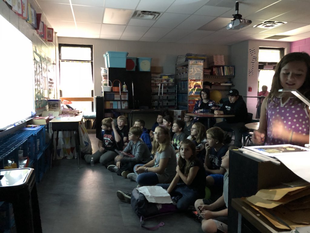 Shrivethe5's tweet image. Public speaking and creativity in math class? You bet! Measurement Project presentations began today at Bradley. #mathliteracy #MathematicalInquiry #BradleyTigers