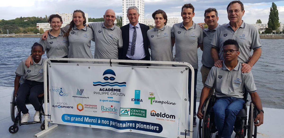PhilippeCROIZON's tweet photo. Lancement de l'Académie Philippe Croizon: merci à nos partenaires @hmutuelle @weldom_fr @OccazAutosphere @CreditAgricole #CreditAgricoleCentreFrance @BastideConseil #VichyCommunaute #dhravichy #mobicap @VilleDeVichy pour leur confiance. #AcadémiePhilippeCroizon https://t.co/2Syh8k5RmK
