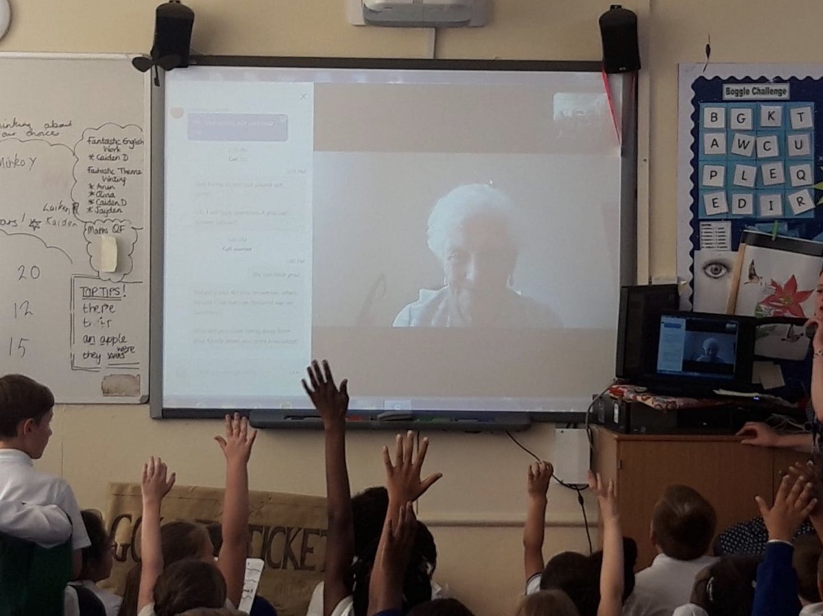 HillFarmPrimary's tweet photo. Year 5’s WW2 topic was brought to life today when they had a Skype conversation with a real-life evacuee who answered all their great questions! https://t.co/YS0axhsYk9