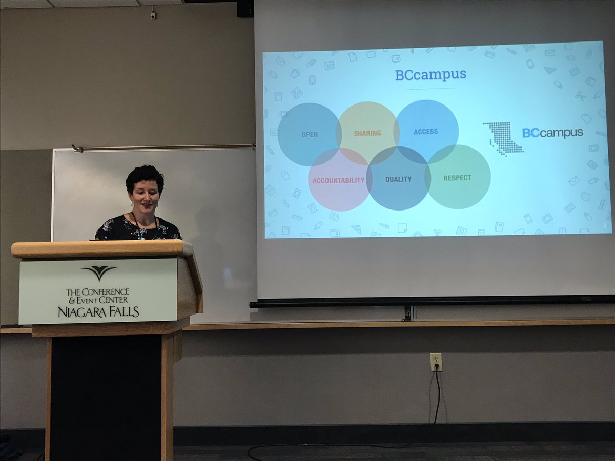 profjhangiani's tweet image. The ah-mazing @acoolidge now sharing about BC’s progress towards a credential that is both tuition free and textbook cost free! #openEd18