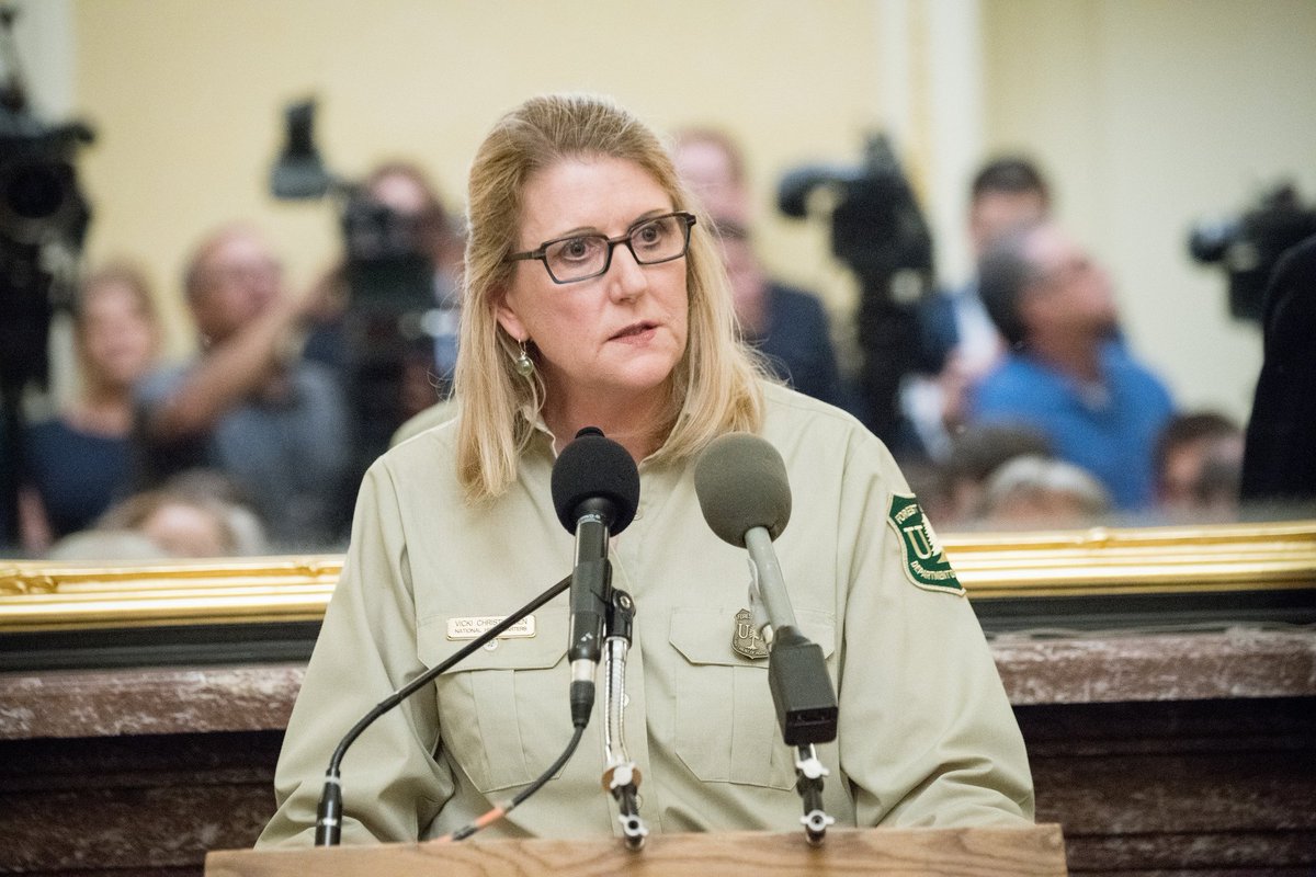 SonnyPerdue's tweet photo. Pleased to announce that tomorrow we swear in Vicki Christiansen as the 19th Chief of @USDA's @forestservice. Long career at the federal &amp; state forestry levels. She's been doing a great job in an interim role since March and we know she'll be a great leader for years to come. https://t.co/zbLF2klQzP