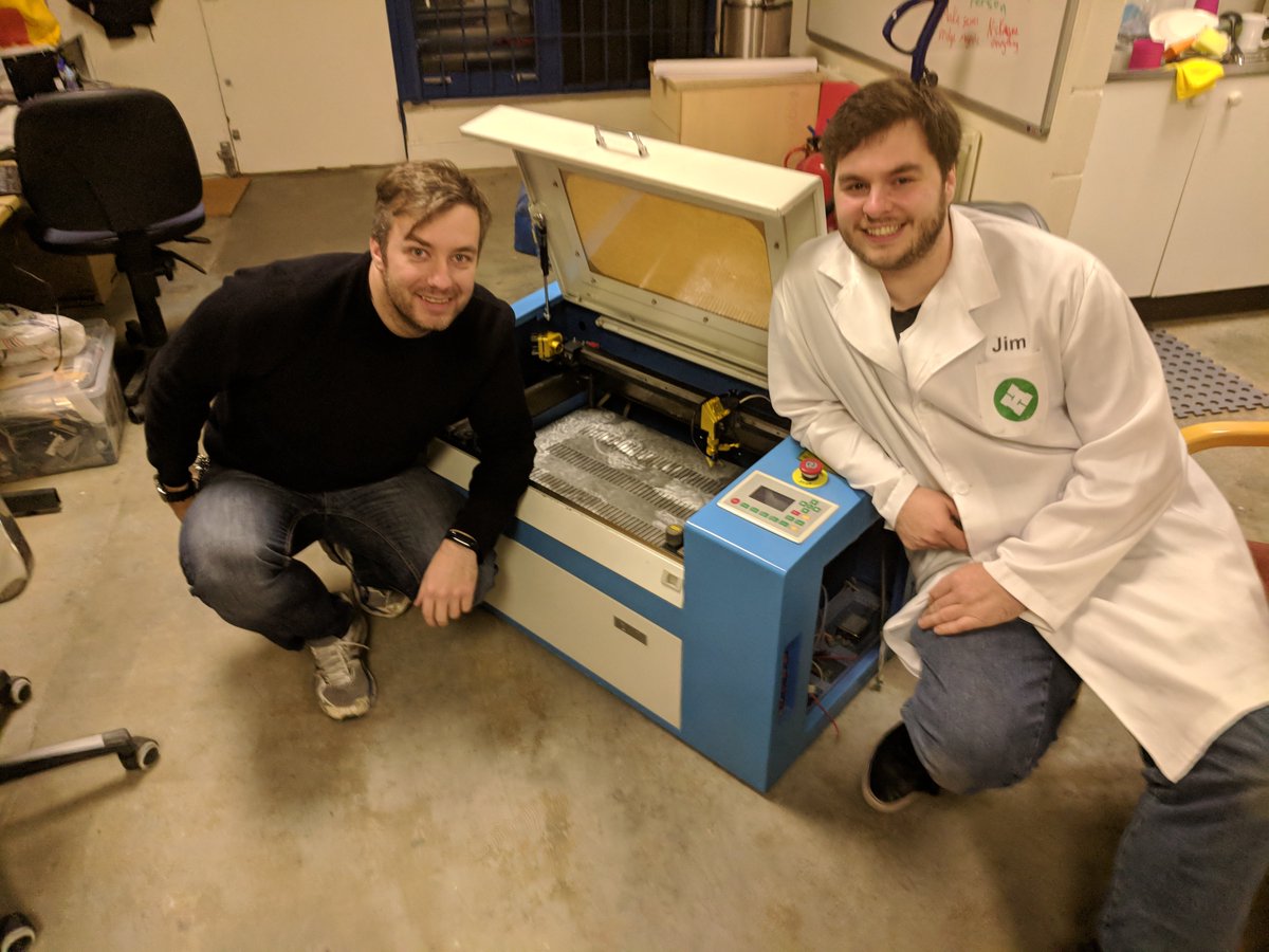 HackTees's tweet image. Our new Laser Cutter has arrived! We&apos;re waiting on a few replacement parts, but we should have it up and running soon, then we can start cutting bigger things than ever before! Huge thanks to @NotEnoughTECH for sorting out transport!