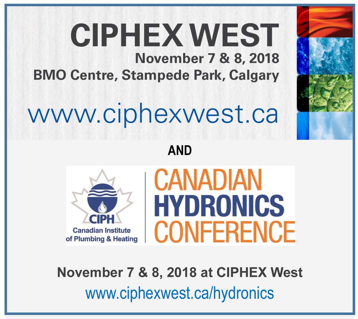 CIPHEXwest's tweet photo. Early bird rates for @CIPHEXwest seminars and the Canadian @HydronicsCA Conference expire on October 12 - this Friday. Register before 6pm on Friday for big savings! https://t.co/CU5TNIeodE https://t.co/qdRtvFtYCN