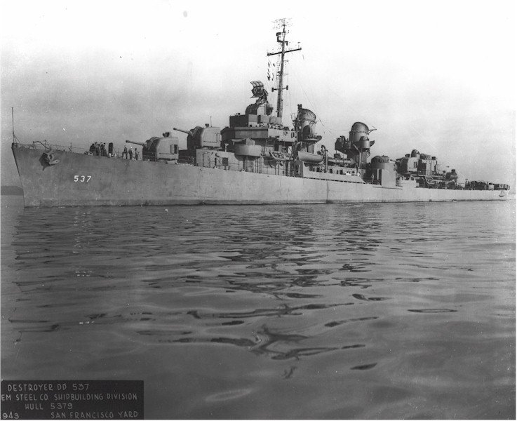 BfloNavalPark's tweet photo. #OTD 1942 keel of #FletcherClass destroyer w/ hull number #DD537 was laid at Bethlehem Shipbuilding in #SanFrancisco. Initially known as the Putnam, for #USNavy officer Charles Putnam (1854-82), the ship was renamed for the five #SullivanBrothers killed in action. #NavalHistory https://t.co/RCugQ19Pco