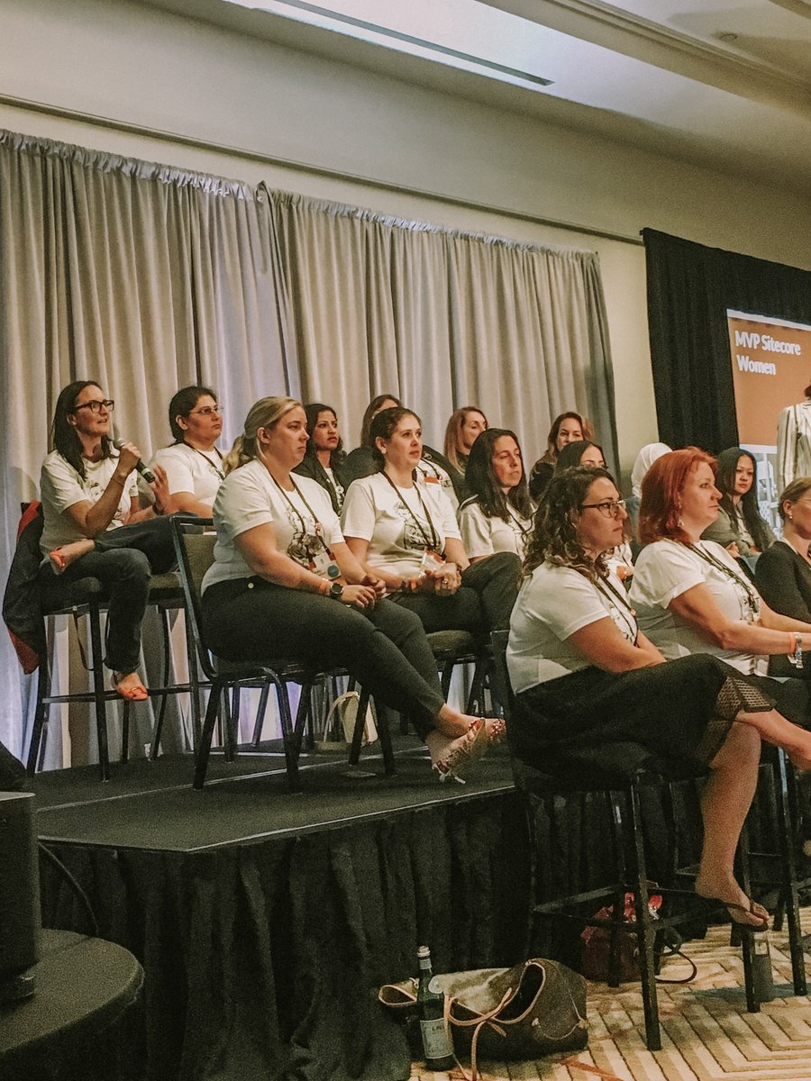 sitecorepartner's tweet image. Our Sitecore MVP, Angela Gustafson, speaking on the women in digital panel! Go Ang!