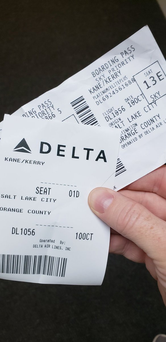 Happiness: Getting an unexpected printout at the gate.