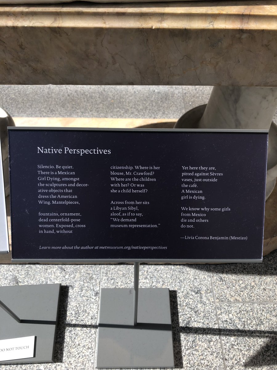 josephkopta's tweet photo. Secondly: I visited with my 71-yo mother, who isn’t an art historian. The #NativePerspectives poem featured in the AW court allowed us to have a convo about the idea of self-determination, and really changed her perspective about this work in a way that surprised me. 👩👦 https://t.co/T03zcH6tUY