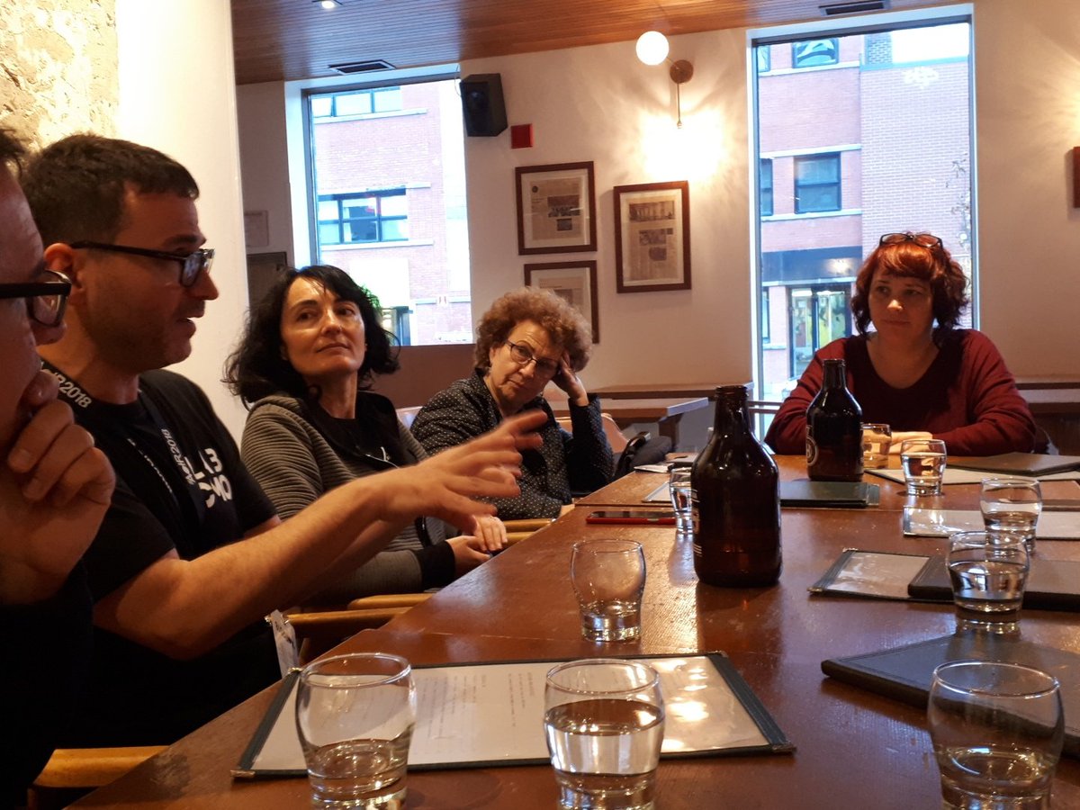 labCMO's tweet image. Wrapping up an afternoon of walking and learning at Nomad Nation and Eastern Bloc! #aoir2018 #OWEEMTL #OWEE #labCMOWEE