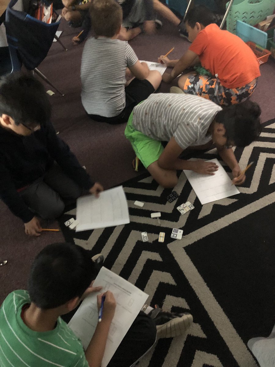 MES_MsCrenshaw's tweet image. Thanks @MWES_LeFrancois for letting us borrow your dominos to help practice comparing fractions with unlike denominators! #mathstations #partnermath #fractions