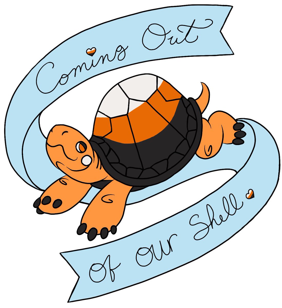 Made this as the first in a series for #SystemPrideDay ; keep an eye out for other styles of identity turtle! I hope to improve upon this design as I add new options. Just something I’ve been working on to break up the monotony of midterms. 💟🧡🖤