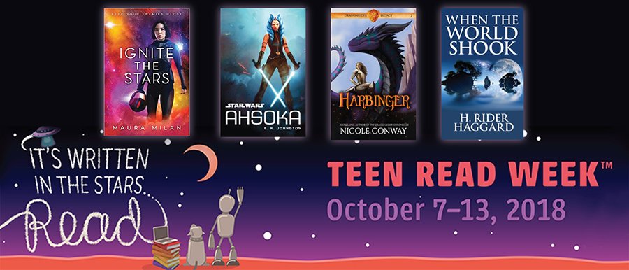 a banner with book covers of young adult novels.