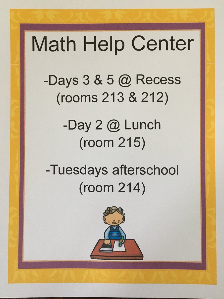 Just a reminder that our JH math help center is up and running <a href="/BrooksideInt/">Brookside Intermediate</a>