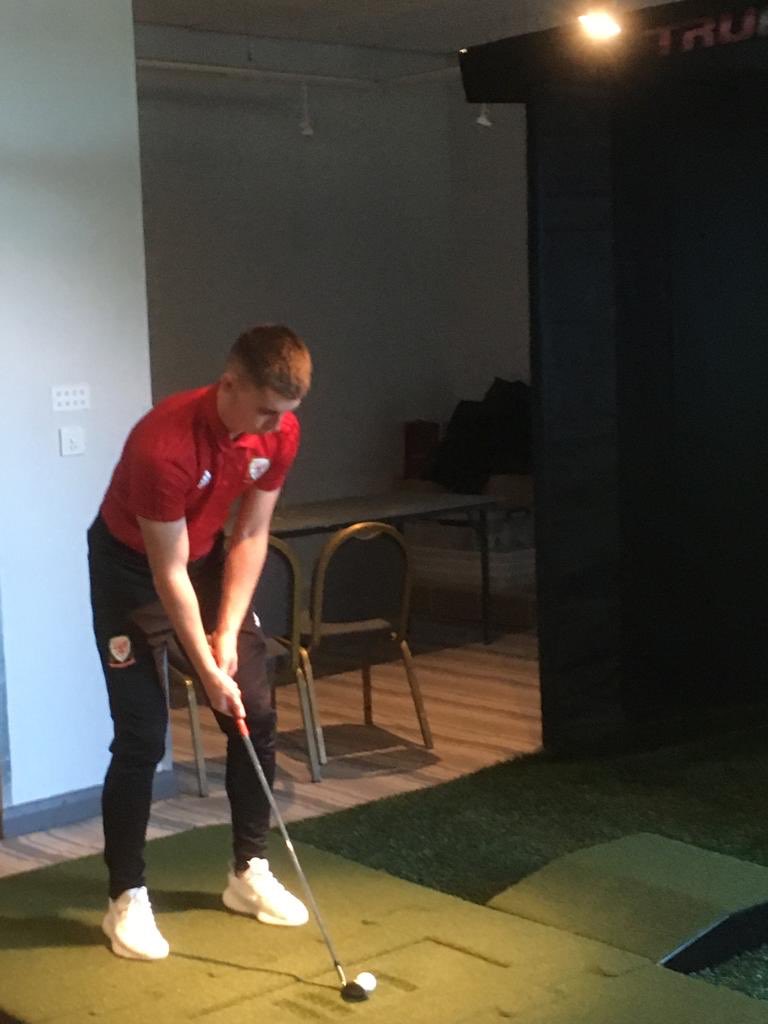 SwingPathGolf's tweet photo. It has been fantastic working with the  @FAWales the last few days and providing our golf simulator for the players. #golf #swingpathgolf https://t.co/zF8hSWDKyp