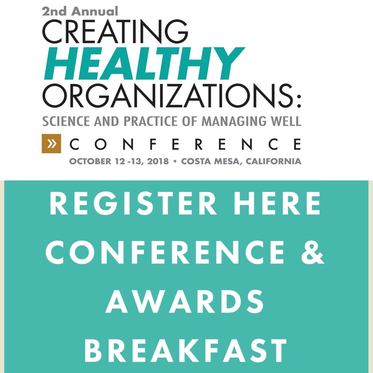 choconference's tweet image. REGISTRATION STILL OPEN for the 2nd Annual Creating Healthy Organizations Conference! #CHOConferece2018 #leadership #business #managers #organizations #worklife #professionals #personaldevelopment #leaders 
Oct. 12-13 Costa Mesa, CA. CLICK HERE &amp;gt;&amp;gt;&amp;gt; ow.ly/gAFr30mbod9