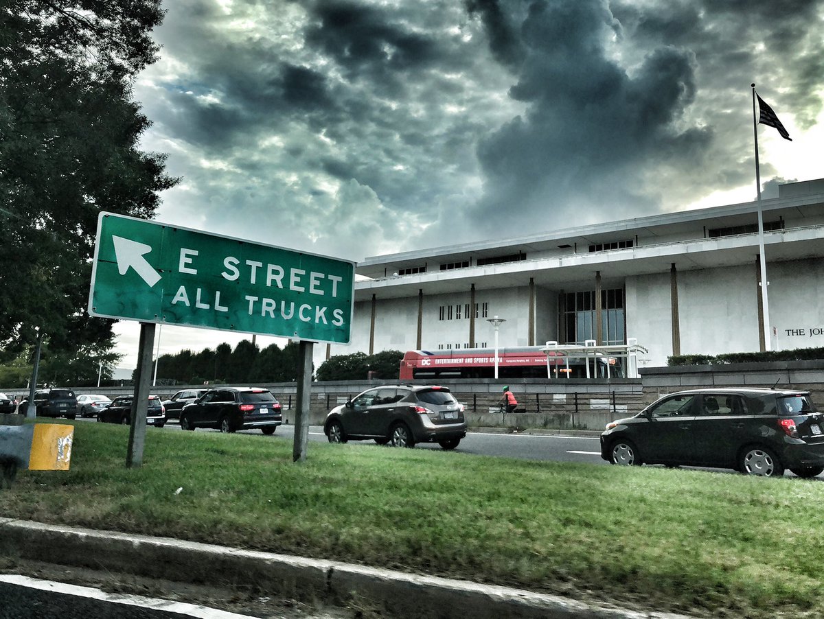 FitzFox5DC's tweet image. No matter how many times I drive by The Kennedy Center, I always love seeing this sign. It’s a little bit of the Jersey Shore, right here in DC 👍🏻🎸🎷