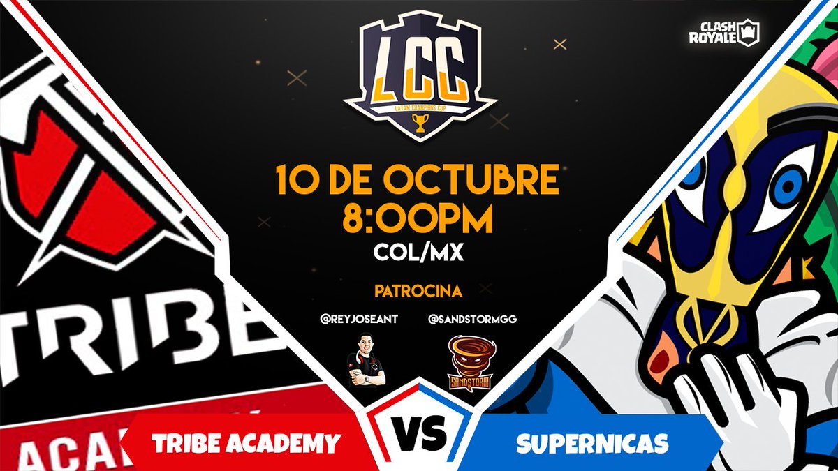🏆LCC 3°ra Edición 🏆

JORNADA 3

⚔️<a href="/TribeAcademyGG/">Tribe Academy</a>  vs @teamsupernicas
📅10 octubre 2018
⏲️8:00 PM 🇨🇴
🖌️@ZebPro_GG 

Latam Champions Cup 
3ra Edición.