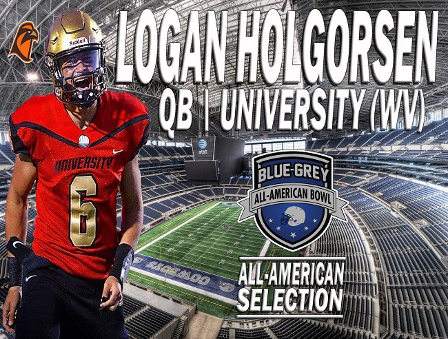 #AyZiggy commit Logan Holgorsen (@LoganHolgorsenn) was selected to play in this year's #BlueGreyFootball All-American Bowl at Dallas Cowboys' AT&T Stadium.