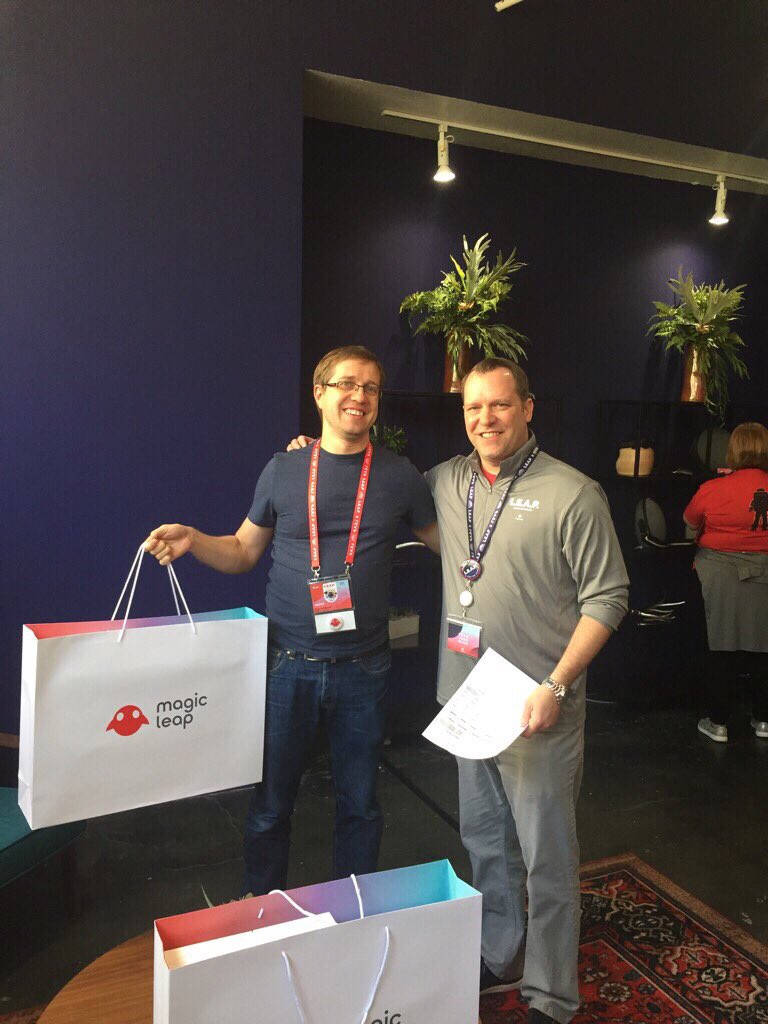 krout's tweet photo. Just purchased two more ML1 devices for my software team in Poland excited to work with creators! #LEAPcon #MagicLeap @NomtekMobile https://t.co/eypzv3uG2D
