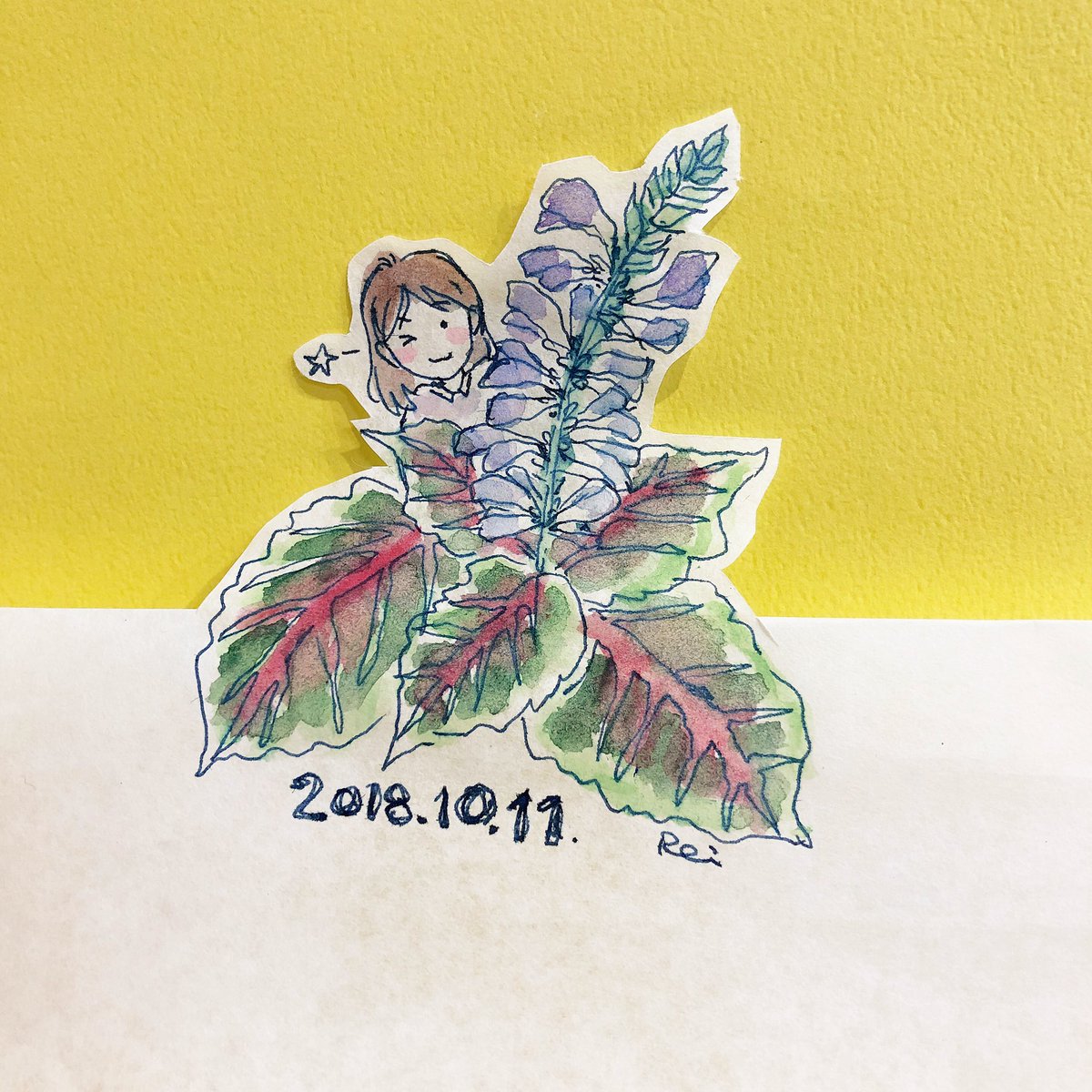 オカムラレイコ 18年10月11日 木曜日 ウインクの日 誕生花 コリウス おはようございます 365notebook 万年筆 万年筆イラスト部