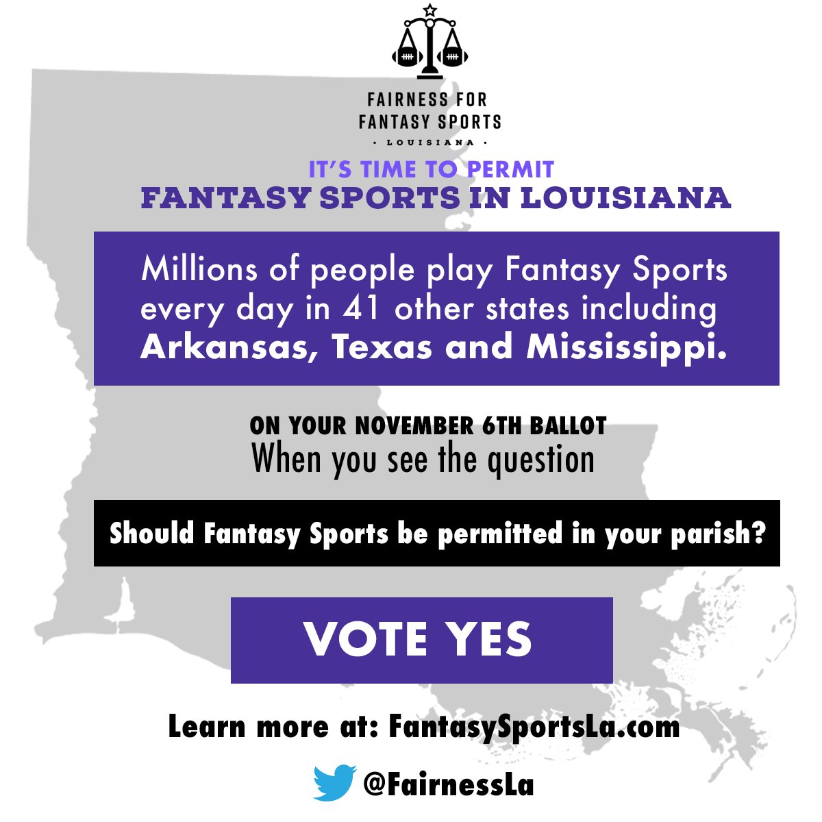 Fairness For Fantasy Sports Louisiana tweet media