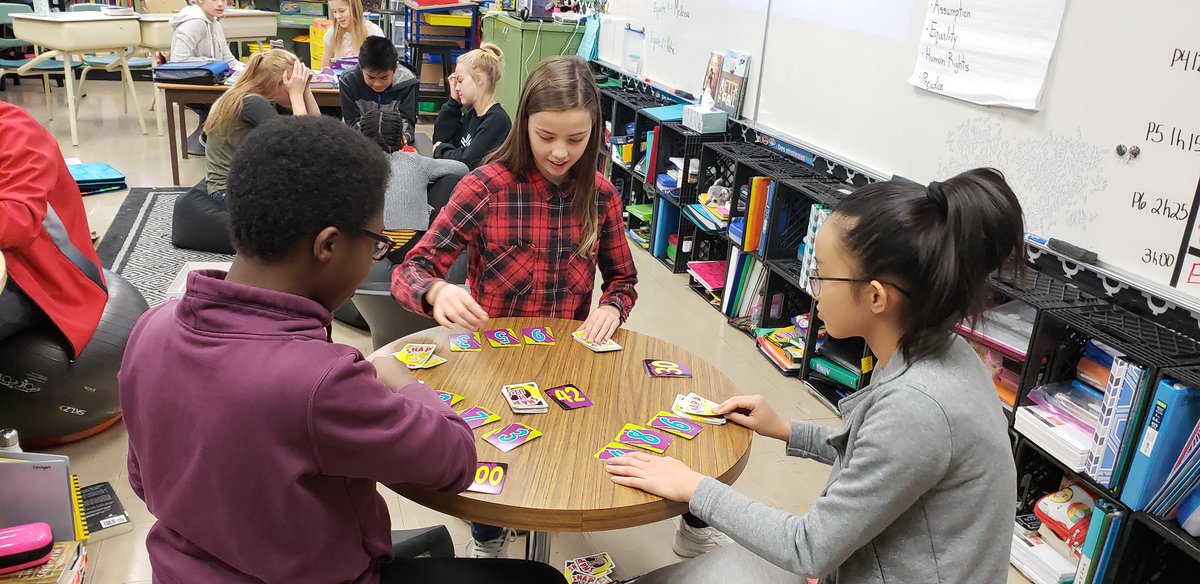 ChezMmeZ's tweet photo. Engaged in learning Math thru games. #spslearn #forestgroveschool #zbeetnoff #mathgames #engagement #math #otrio #primeclimb #snapitup #equate #ilovemath https://t.co/1o1dx9sJLg