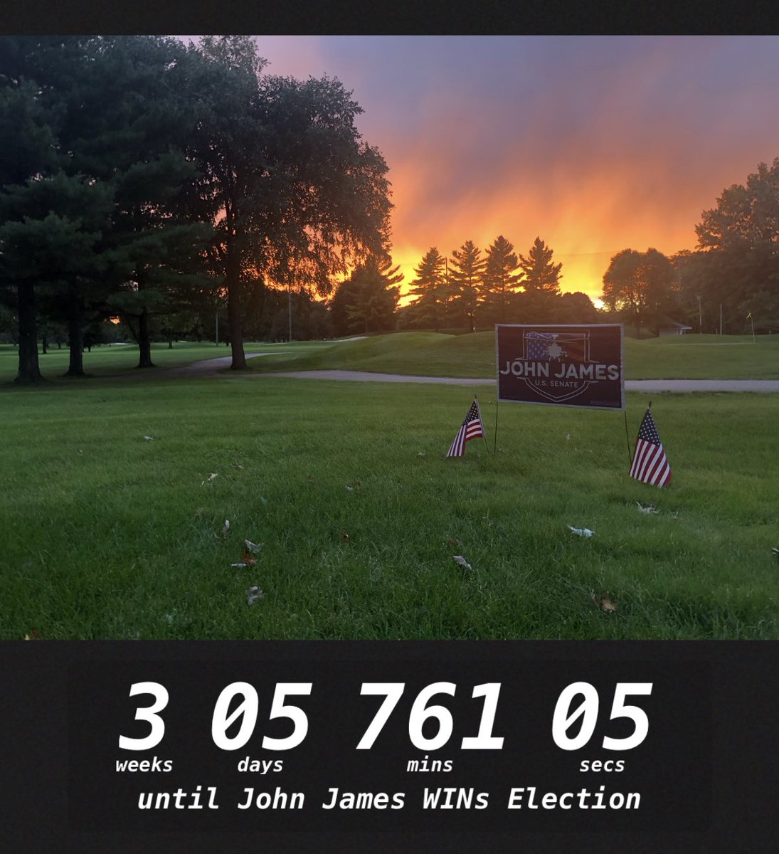 leefuller517's tweet photo. 3 weeks, 5 days and a wake up! @JohnJamesMI #LetFlyMI  #MISen @WestPoint_USMA #ARMYAVIATION #MoveMichiganForward #Poll#singleDigit  #aChangeisComing @mchooyah @KidRock https://t.co/ymZLlI14lU