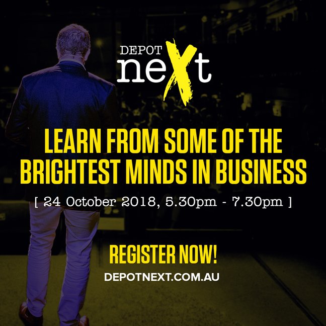 business_DEPOT's tweet image. All #entrepreneurs, #businessowners &amp;amp; curious minds are welcome at the next #DEPOTnext 24th October! Hear 3 stories of #successes &amp;amp; stuff-ups from #entrepreneurs who have "been there done that". Register at bit.ly/2zxdIn9