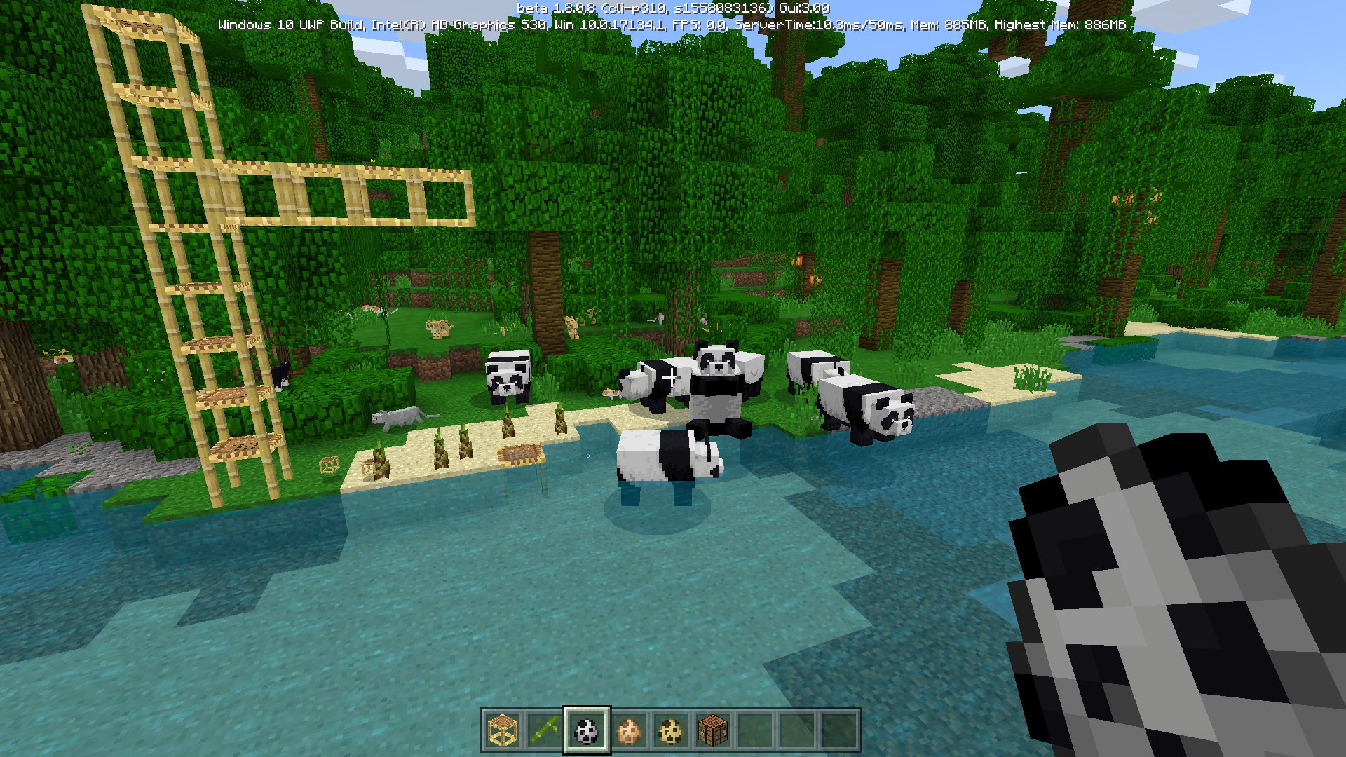 Minecraft News Pandas Scaffolding Cats And Bamboo Have Been Added In The Mcpe Minecraft 1 8 0 8 Beta Out Now
