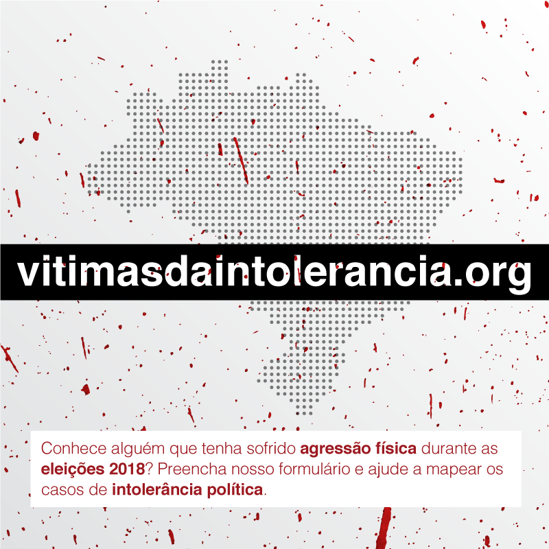 okfnbr's tweet photo. Reunimos casos já noticiados de vítimas de agressões motivadas por intolerância política. Há um crescente número de ataques relatados no contexto eleitoral, mapeá-los é uma forma de visibilizar o avanço da intolerância no país. Conheça o https://t.co/HDQGdyGXgj  e compartilhe! https://t.co/LOLxasgU8S