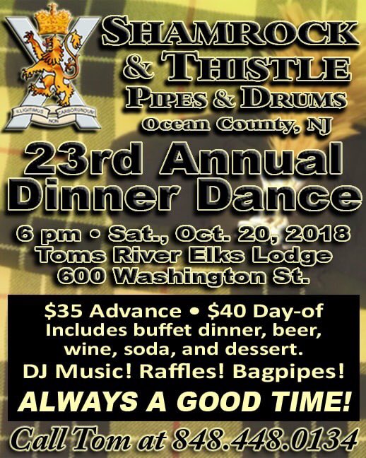CnPcrew2016's tweet photo. Don’t miss out!! Saturday, October 20th, we will be DJing Shamrock and Thistles 23rd annual Dinner Dance. This year they will be honoring Toms River Elks Lodge’s Veterans Committee and Special Needs Committee. Come out for a great night! #UnforgettableSound https://t.co/iAAahFPtUn