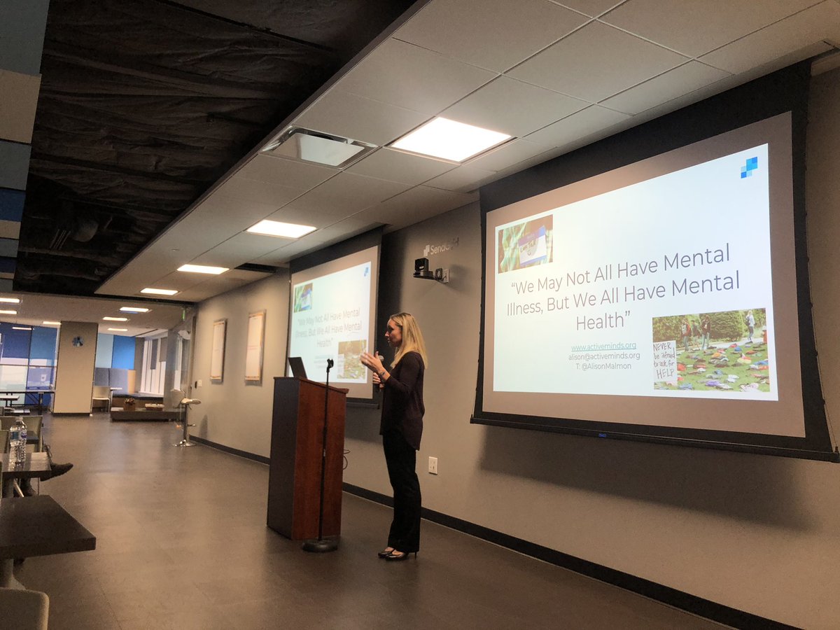 emilysduff's tweet photo. "We may not all have mental illness, but we all have mental health" - thank you @AlisonMalmon for sharing your story + wisdom with us at @SendGrid for #WorldMentalHealthDay ❤️ https://t.co/z3UTB6Dr04
