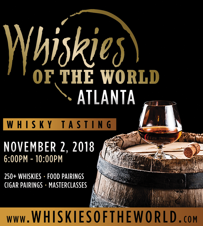 BuckheadView's tweet image. Whiskies of the World Atlanta is back! A gathering of the world’s whiskies along with their makers. Sample, learn and experience a night of grand tasting. Over 200 whiskies; Masterclasses; Food; Cigars. 
#WOWATL Nov 2 2018 ~ Tickets and details: whiskiesoftheworld.com/atlanta/