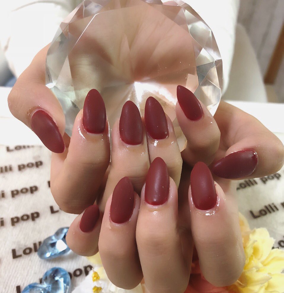 Namihey ジェルネイル Lollipopnail 自爪を削らない パラジェル 自宅サロン カフェサロン 子連れok Cafecoppetネイル ネイル18 ネイルデザイン18 秋ネイル18 秋カラーネイル ちゅるるん くすみカラーネイル ボルドーネイル マット