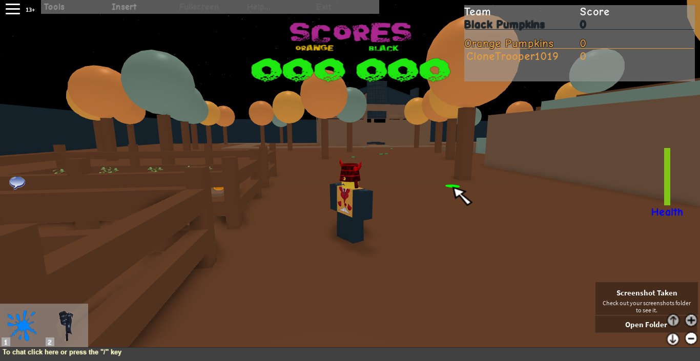 Max ツ Blm On Twitter Roblox S Halloween Paintball Event From 2009 Is Now Available To Play In Super Nostalgia Zone You Can Earn An Orange Paintball Mask If Your Team Wins - halloween roblox orange roblox logo