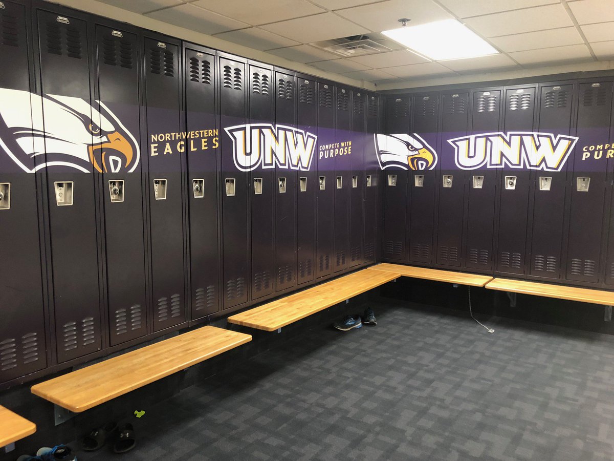 These new locker skins for <a href="/unweagles/">UNW Eagles</a> is so on point. <a href="/KollegeTown/">Kollege Town Sports</a> hooking up the Eagles. Makes this area really pop. #kollegetown #riddell #fanaktive #branding #signageandgraphics #unw #eagles #athletics #lockerrooms