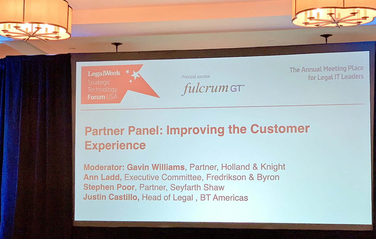 AndreaLeeLinna's tweet image. How can lawyers and law firms improve the client experience? Transparency, innovation, mapping needs .... Excited to be part of the discussion here at the @LegalWeek Strategic Technology Forum in Laguna Beach, California. #StrategicTech
