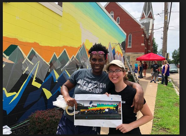 jptimp's tweet image. I found @laurareiss12  on KCRG from an old clip
You are famous. WD toured the murals 10/09/18 loved them ALL
