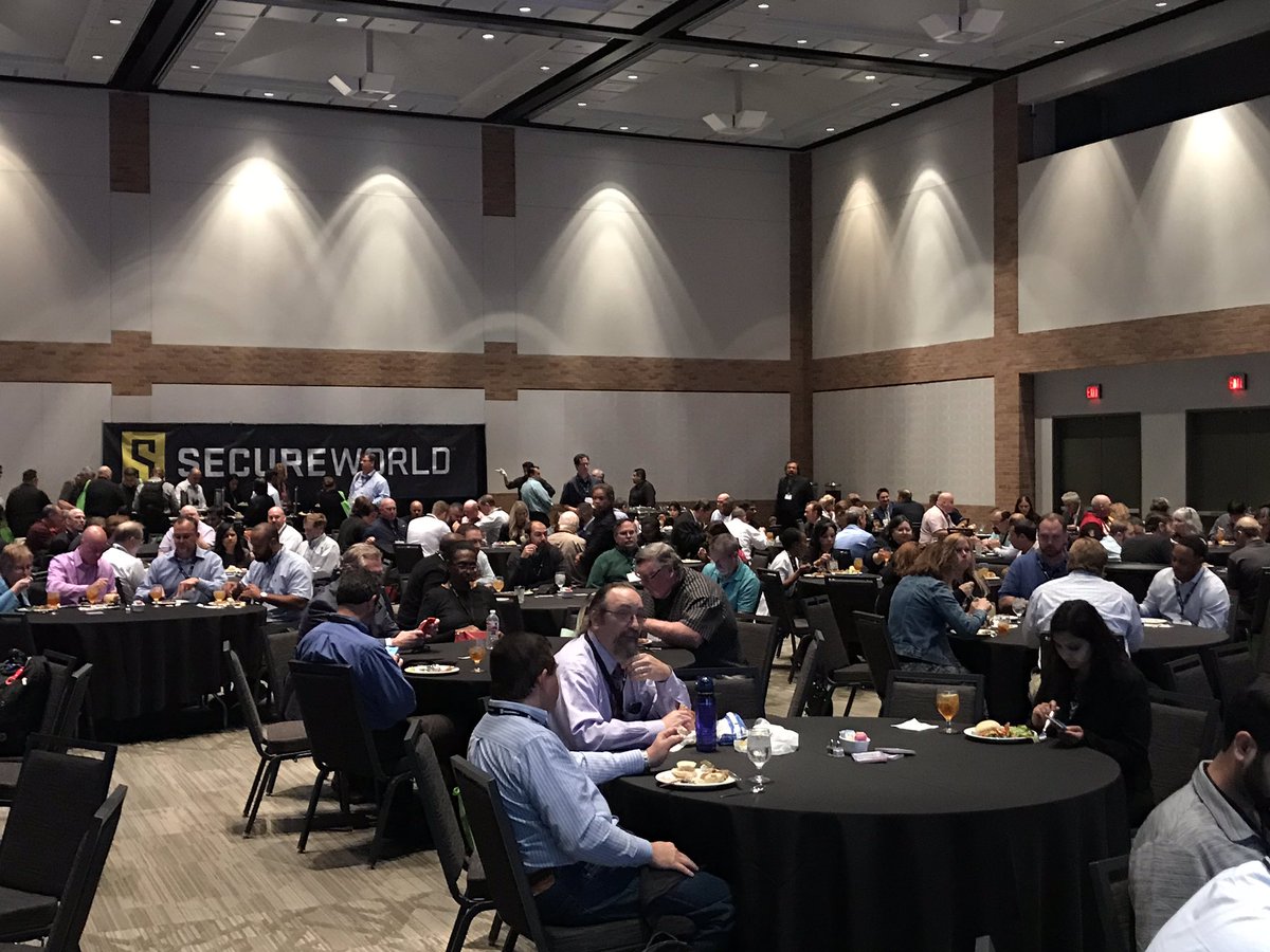 SecureWorld's tweet photo. After keynotes, collaboration and trivia, the sun has set on Day 1 of SecureWorld Dallas. See you in the morning for Day 2! #SWDAL18 https://t.co/gpEk9bKaLr