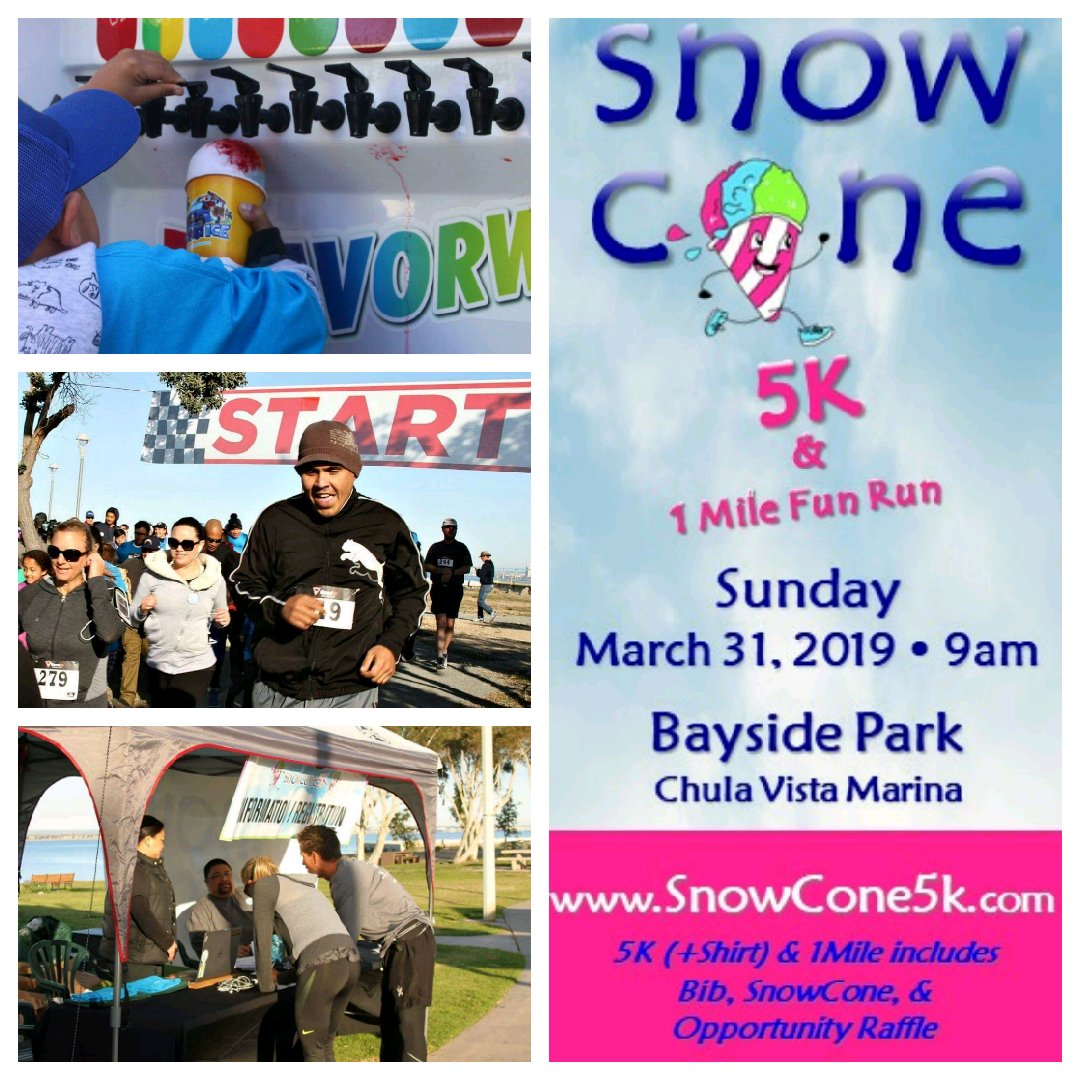 SnowCone5k's tweet photo. Join a team or form a team @SnowCone5k &amp; 1Mile Fun Run🍧
🏃‍♀️GO to: https://t.co/5A0W1GwcYS 
All ages 🏃‍♂️pets welcome🐕Early bird &amp; team discounts!
🚶‍♀️#Runners🏃‍♀️#Walkers 👣#AllAges 🐾 #race 🥇 #petswelcome 🐶 #community #chulavista #SanDiego #vendors #sponsors #SnowCone5K https://t.co/Sv5P3LLg3X