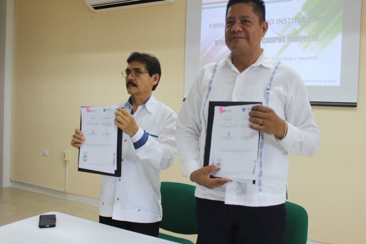 rector_utecan's tweet photo. UTECAN PRESENTE: Se realiza la Firma de Convenio de Colaboración Académica que celebran la #UTECAN Y #COLPOS, que tiene como objetivo la realización conjunta de actividades de apoyo de prácticas como estadía profesional y elaboración de proyectos de investigación.   
#somosUT https://t.co/Kqzpx9Sbmy