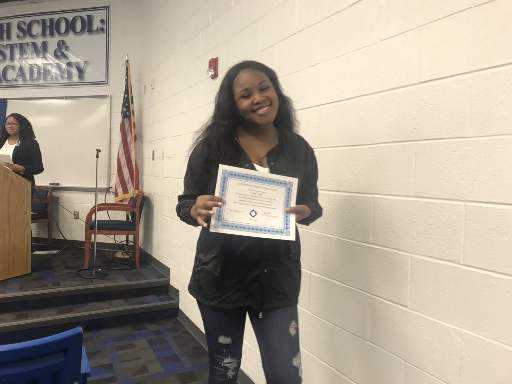 Jenailstoc's tweet photo. Last day of DECA inductions at Landstown! So proud of all of our new members and our awesome leadership team! #LHSStem #raisingthestandard #readyforit @LandstownEagles https://t.co/xoGyB7KpTY