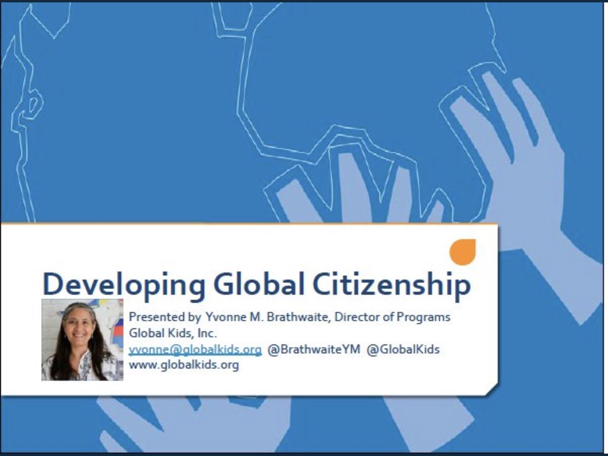 BrathwaiteYM's tweet photo. Had fun leading @globalkids webinar tonight on #GlobalCitizenship for @TGC_IREX! Thank you for a great experience - such a GREAT group of participants! #GlobalEd #Education #GKAllDay@TGC_IREX #NETGC #SETGC #MW #SWTGC #WESTTGC https://t.co/y026xWQNmq