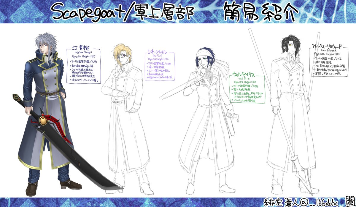 _aoxoR's tweet photo. 【固定用】自創作キャラの立ち絵と簡易紹介その１。リプでつなげます https://t.co/jRc5Q9rYGX