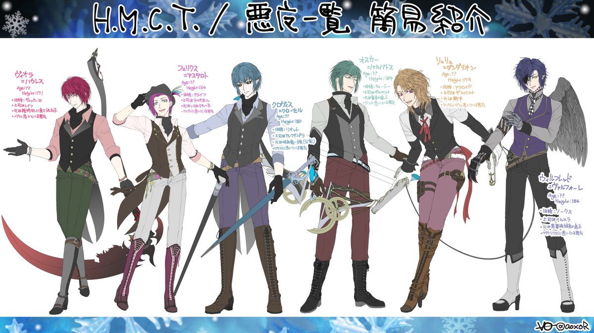 _aoxoR's tweet photo. 【固定用】自創作キャラの立ち絵と簡易紹介その１。リプでつなげます https://t.co/jRc5Q9rYGX