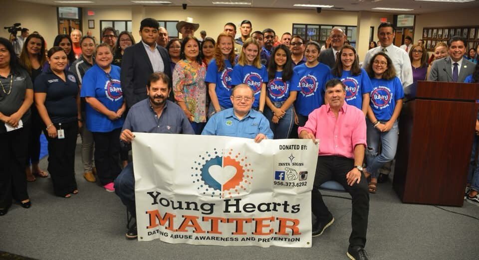 lamar_academy's tweet photo. The Hidalgo County District Attorney’s office in collaboration with Lamar Academy/IB’s Student Council passes a proclamation naming October as Bullying Prevention Month. @McAllenISD @CityofMcAllen @HidalgoCounty https://t.co/X0FawuJyd0