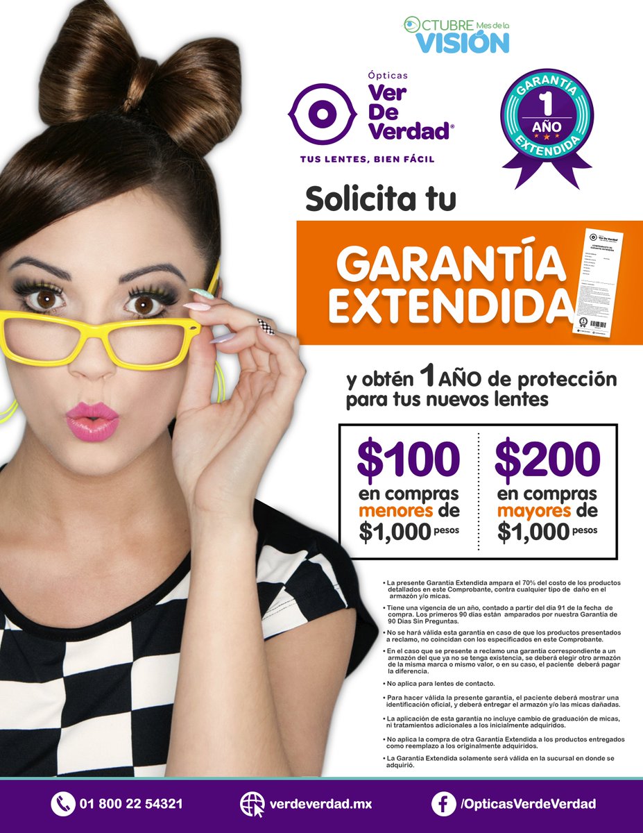VERDEVERDADMX's tweet photo. Tu compra tiene una garantía de 90 días. ¡Sin preguntas!  #TusLentesBienFácil https://t.co/7Nb1CKebhv