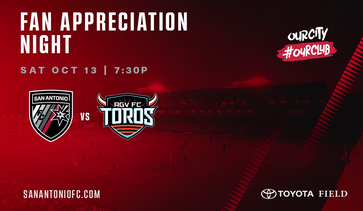 SanAntonioFC's tweet photo. How ‘bout some more? RT for a chance to win two tickets to Saturday’s match!

🎟 https://t.co/WPUVSguqJA #SAFCfanweek https://t.co/jXt7c0CRe6